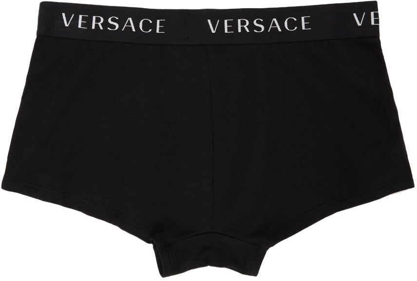 Versace Underwear Two-Pack Black Logo Band Boxer Briefs