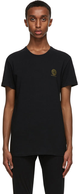 Versace Underwear Two-Pack Black Medusa Under T-Shirts - Versace Sous-vêtements Deux-Pack Black Medusa sous t-shirts - 베르사체 속옷 티셔츠 밑에 2 팩 검은 메두사
