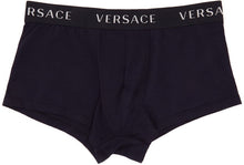 Versace Underwear Two-Pack Navy Logo Band Boxer Briefs
