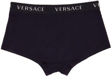 Versace Underwear Two-Pack Navy Logo Band Boxer Briefs