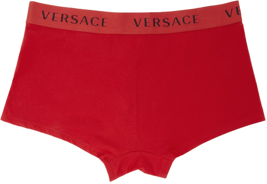 Versace Underwear Two-Pack Red Logo Trunk Boxers
