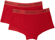 Versace Underwear Two-Pack Red Logo Trunk Boxers - VERSACE SOUS-VOUS TROIS DE LOGO RED LECK Boxers - 베르사체 속옷 두 팩 레드 로고 트렁크 권투 선수