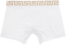 Versace Underwear Two-Pack White Greca Border Boxer Briefs