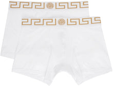 Versace Underwear Two-Pack White Greca Border Boxer Briefs