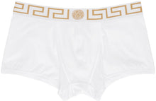 Versace Underwear Two-Pack White Greca Border Briefs - Versace Sous-vêtements Two-Pack White Border Border Border - 베르사체 속옷 두 팩 화이트 그레 카 테두리 브리핑