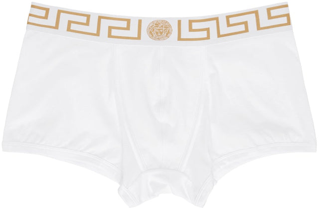 Versace Underwear Two-Pack White Greca Border Briefs - Versace Sous-vêtements Two-Pack White Border Border Border - 베르사체 속옷 두 팩 화이트 그레 카 테두리 브리핑