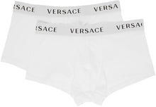 Versace Underwear Two-Pack White Logo Band Boxer Briefs - Versace Sous-vêtements Two-Pack White Logo Band Boxer Boxer - 베르사체 속옷 두 팩 화이트 로고 밴드 복서 팬티