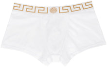 Versace Underwear White Greca Border Boxer Briefs - Sous-vêtements Versace Sous-vêtements Boxer frontales de Greca blanc - 베르사체 속옷 화이트 그레 카 테두리 복서 팬티