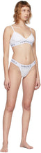 Versace Underwear White Logo Thong