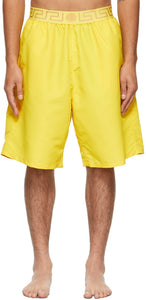 Versace Underwear Yellow Greca Swim Shorts - Versace Sous-vêtements jaune greca short de bain - 베르사체 속옷 옐로우 그레 켓 수영 반바지