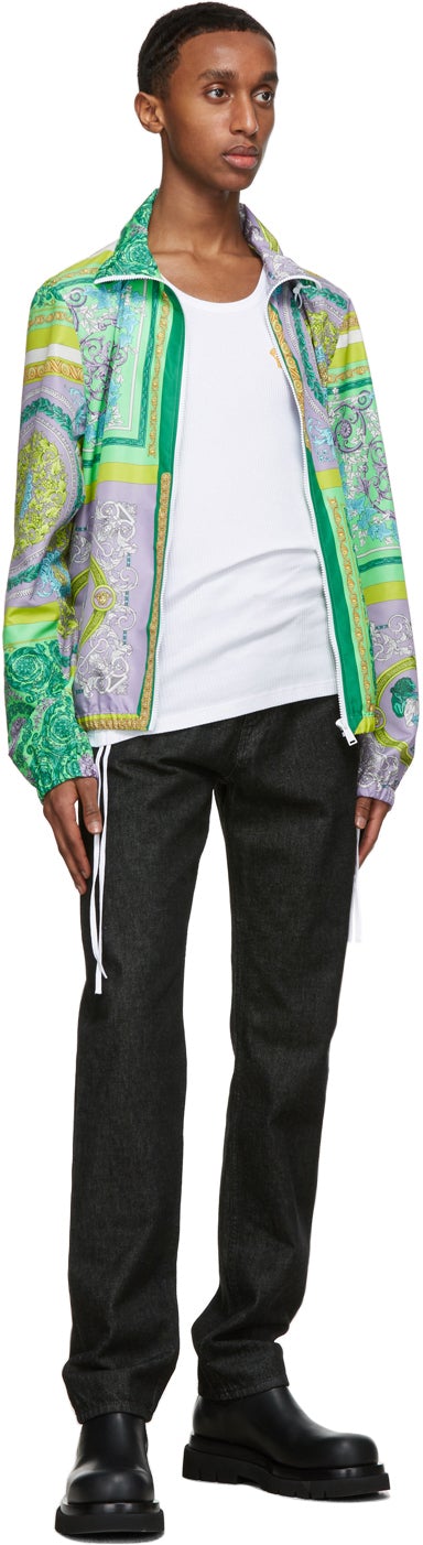 Versace White Embroidered Medusa Tank Top