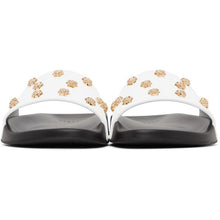 Versace White Leather Medusa Stud Sandals