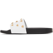 Versace White Leather Medusa Stud Sandals