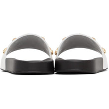 Versace White Leather Medusa Stud Sandals