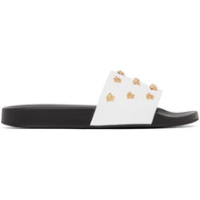 Versace White Leather Medusa Stud Sandals - Sandales de stud Medusa en cuir Versace Blanc - 베르사체 화이트 가죽 메두사 스터드 샌들