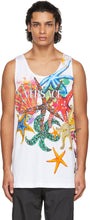 Versace White TrÃ©sor De La Mer Logo Tank Top - Versace Blanc TrÃ © Sor Mer logo Débardeur - 베르사체 화이트 TrÃ © Sor de la 메르 로고 탱크 탑