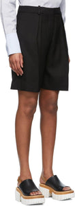Victoria Victoria Beckham Black Basket Weave Tailored Shorts