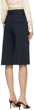 Victoria Victoria Beckham Navy Jersey Belted Shorts