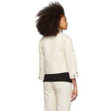 Victoria Victoria Beckham Off-White Denim Cropped Sleeve Jacket
