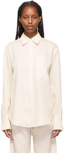 Victoria Victoria Beckham Off-White Oversize 3D Viscose Shirt - Victoria Victoria Beckham Chemise de viscose 3D surdimensionnée surdimensionnée - Victoria Victoria Beckham Off-White Off-White 3D Viscose Shirt