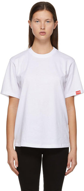 Victoria Victoria Beckham White 'The Victoria' T-Shirt - Victoria Victoria Beckham White 'The Victoria' T-shirt - 빅토리아 빅토리아 베컴 화이트 '빅토리아'티셔츠