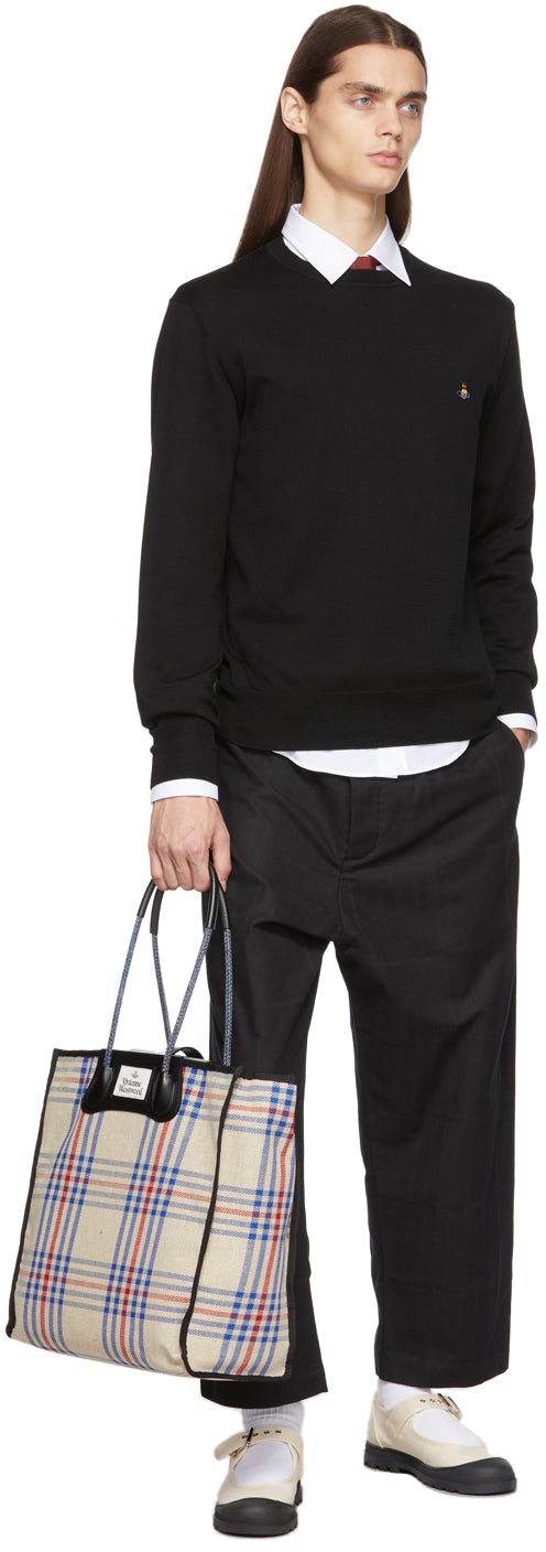 Vivienne Westwood Black Logo Classic Crewneck Sweatshirt