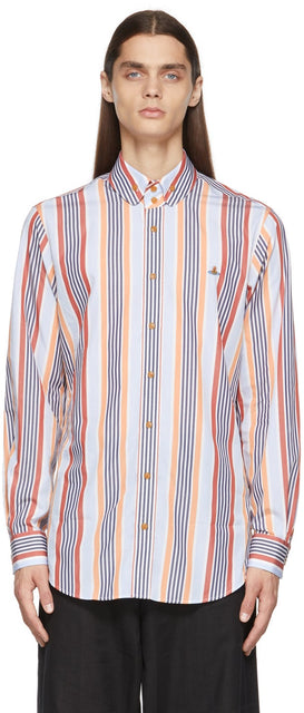 Vivienne Westwood Multicolor Striped Krall Shirt - Vivienne Westwood Shirt Krall rayé à rayures multicolore - Vivienne Westwood 여러 가지 빛깔의 줄무늬 Krall Shirt.