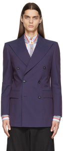 Vivienne Westwood Navy Classic Double-Breasted Blazer - Vivienne Westwood Navy Classique Blazer à double boutonnage - Vivienne Westwood Navy 클래식 더블 브레스트 블레이저