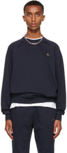 Vivienne Westwood Navy Embroidered Logo Sweatshirt - Sweat-shirt logo brodé de Vivienne Westwood marine - Vivienne Westwood Navy 수 놓은 로고 스웨터
