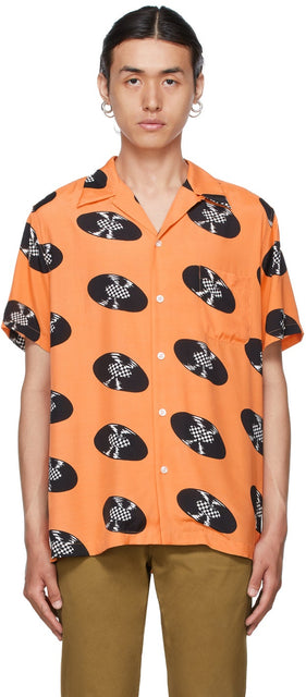 WACKO MARIA Orange Vans Edition Short Sleeve Shirt - Wacko Maria Orange Vans Edition Chemise à manches courtes - Wacko Maria Orange Vans Edition 짧은 소매 셔츠