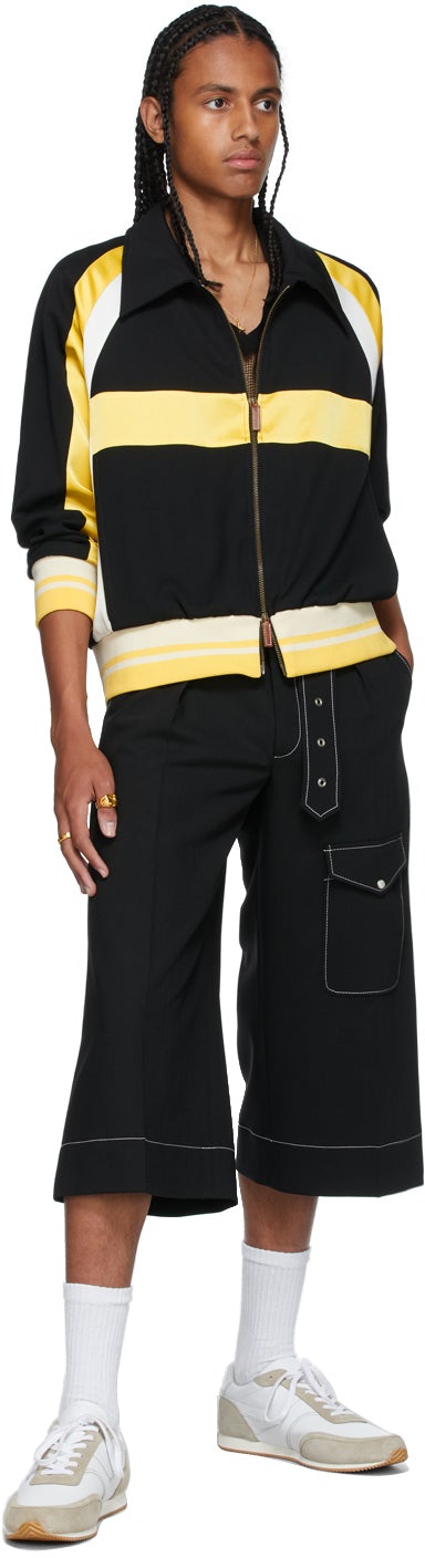 Wales Bonner Black Virgin Wool Jones Bermuda Shorts
