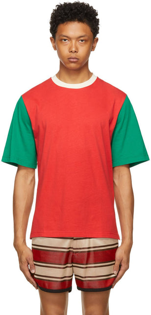 Wales Bonner Multicolor Colorblock Johnson T-Shirt - Pays de Galles Bonner Multicolor Colorblock Johnson T-shirt - 웨일즈 보너 멀티 컬러 컬러 블록 존슨 티셔츠