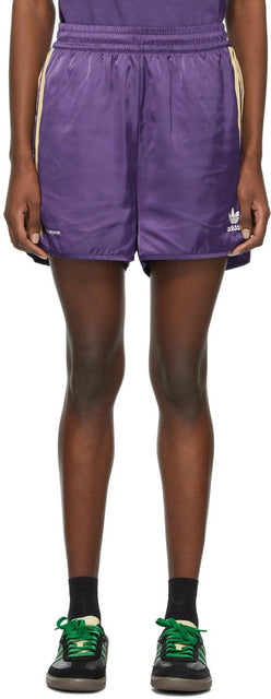 Wales Bonner Purple adidas Edition Striped Shorts - Pays de Galles Bonner violet Adidas Edition Short rayé - 웨일즈 보너 보라색 아디다스 에디션 스트라이프 반바지
