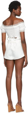 Wandering White Canvas Belted Shorts