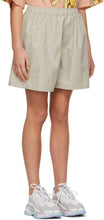 We11done Beige Logo Patch Shorts