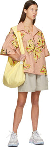We11done Beige Logo Patch Shorts