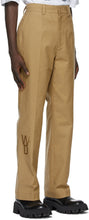We11done Beige 'WD1' Logo Trousers
