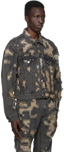 We11done Black Denim Destroyed Jacket