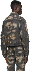 We11done Black Denim Destroyed Jacket