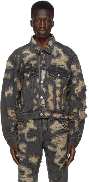 We11done Black Denim Destroyed Jacket - We11done veste détruite du denim noir - 우리는 검은 데님이 파괴 된 재킷을 파괴했습니다