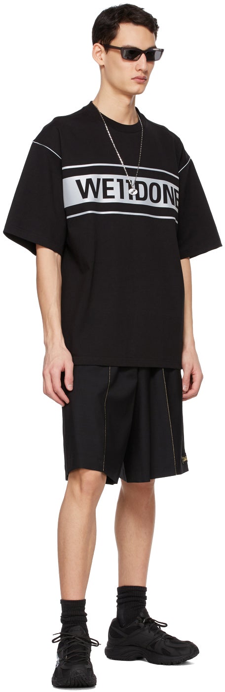 We11done Black Elasticized Waistband Shorts