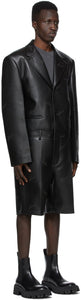 We11done Black Faux-Leather Jumpsuit
