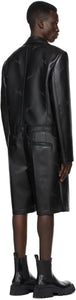 We11done Black Faux-Leather Jumpsuit