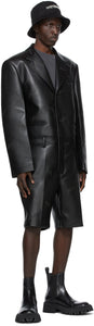 We11done Black Faux-Leather Jumpsuit
