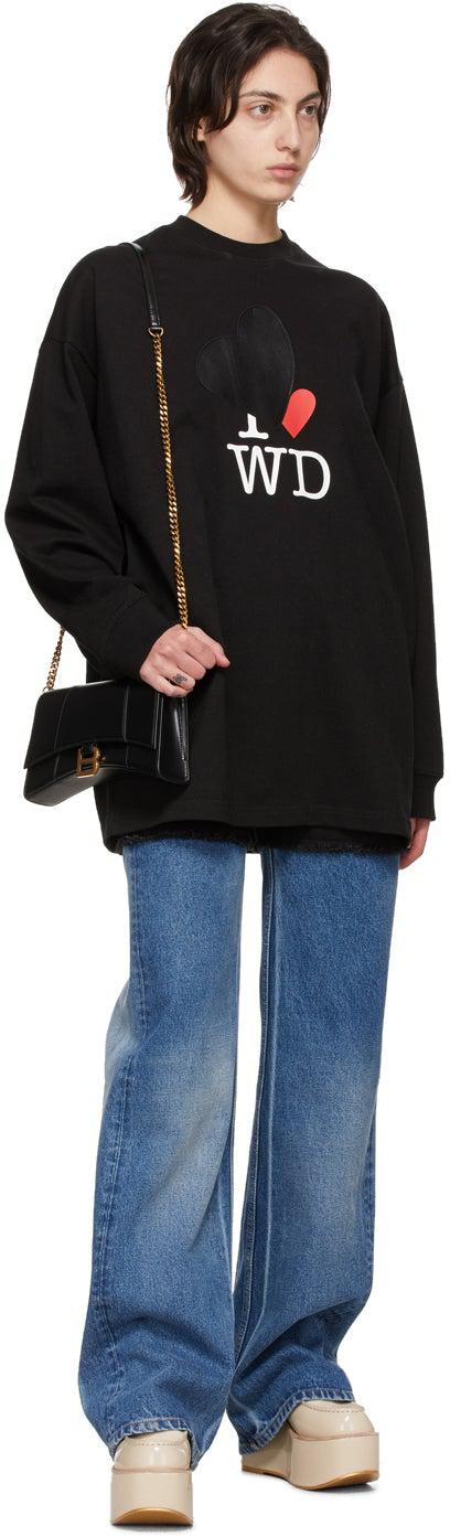 We11done Black Heart Patch Long Sleeve T-Shirt