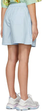 We11done Blue Logo Patch Shorts