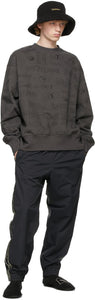 We11done Grey Graffiti Graphic Sweatshirt