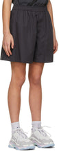 We11done Grey Logo Patch Shorts