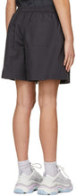 We11done Grey Logo Patch Shorts