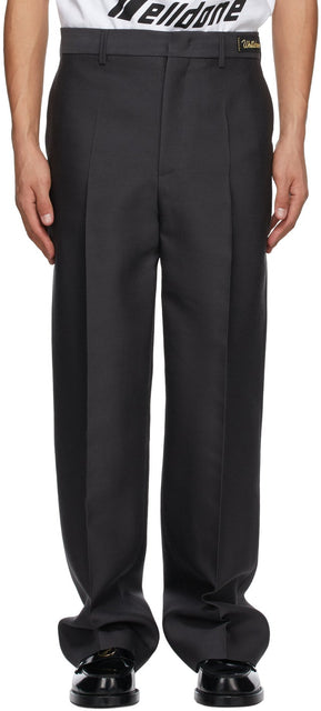 We11done Grey Wool Basic Trousers - Pantalon de base de laine gris we11done gris - 우리는 회색 양모 기본 바지